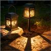 Eirolace Confezione da 2 Lanterne Solari da Esterno a Forma di Farfalla, LED Lampada Solare da Giardino, IP65 Impermeabile Metallo Lampada Solare, per Giardino Patio Balcone, Calda Luce Bianca
