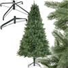 tectake® Albero di Natale Artificiale, Realistico, Aghi Stampati a Pressofusione, Albero Natale con Supporto Pieghevole, Decorazioni Casa Moderna - Verde, Premium: 210 cm / 1106 punte