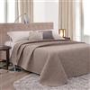 Vionara Home Trapuntino Primaverile Estivo Tinta Unita Double Face, Copriletto Trapuntato Leggero, Coperta Leggera in Morbida Microfibra, Bi-Colore, Imbotittura 80gr/mq, Made in Italy (Tortora, Una Piazza e Mezza)
