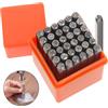 Habwea 37 lettere da colpire 3 mm, punta in metallo da colpire lettere e numeri da colpire, timbro alfabeto per argilla A-Z e 0-9 Kit di punzoni in metallo e pelle