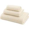 Corredocasa Set 3 Asciugamani Bagno in 100% Spugna di Cotone Qualità Premium, Made in Italy - Viso, Ospite e Telo Doccia - Lavabile in Lavatrice - Hotel, B&B e Palestre - Morbidezza Professionale Panna