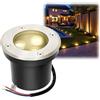 Fiqops Faretti da pavimento esterni con LED 3W Bianco caldo IP65,faretti incasso tondi neri opachi,carrabili 230V,perfetti per giardino,piscina,piante e illuminazione esterna