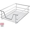 tectake® Cassetto Telescopico - 1 x 40 cm - Cassetto Estraibile per Cucina, Ripiano Scorrevole, Binario Telescopico, Organizer Cromato per Mobile da Cucina, Cassettiera Salvaspazio