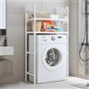GAMAK Mobiletto sopra Lavatrice 2/3 Ripiani, Mobile sopra Lavatrice Salvaspazio, Scaffale sopra Lavatrice Mobile da Bagno Salvaspazio Scaffale da Bagno Porta Detersivi (Color : White, Size : 2 Tier)