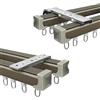 Generic Binario per Tende A Doppio Binario 1-5m Binario per Tende da Soffitto O da Parete Alluminio Scorrevole Bastone Tenda per Soggiorno Camera da Letto(Champagne,210cm)