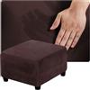 QOEUIUJ Fodera for Sgabello in Velluto, Copri Pouf Quadrato 50x50 80x80 40x40 60x60 100x100 90x90 110x110 Copertura Poggiapiedi Elastico, Protettiva for Ottomana(Marrone,33x33cm)