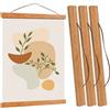 Veebmys Supporti Magnetici per Poster A3 31 cm, 3 Set (12 Barre), Cornici in Legno di Teak, Porta Poster, Foto, Stampe e Opere d'Arte, Facili da Appendere, Ideali per Soggiorno, Camera, Ufficio (3 set - 31cm)