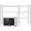 HUOLE 2 Livelli Allungabile Mensola Microonde/Ripiano Microonde/Scaffale Cucina/Mobile per Microonde/Supporto per Forno a Microonde Organizer da Cucina Salvaspazio-40/64 * 45 * 36,5 cm-Bianco