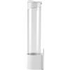 Kuuleyn Portabicchieri, Carta Plastica Dispenser Resistente Pratico Antipolvere 7,5 cm 50 Tazze Comodo Contenitore con Coperchio a Vite Pannello Magnetico Pad Adesivo Posteriore Lunghezza Bianco