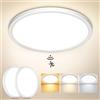 NIBSHOOM 2PCS Plafoniera con Sensore di Movimento IP44 Ø30CM | 24W 3000K/4000K/6500K Impermeabile Lampadario LED Soffitto Rotonda con Sensore Radar per Corridoi, Scale, Garage