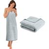KORVORIA XXL Telo Doccia 100 x 200 cm, Grigio Chiaro Telo Doccia Grande, Asciugamano da Bagno in Microfibra Grande 100% Cotone, Morbido e Assorbente, Unisex, Adatto per Bagno, Spiaggia, Spa e Sauna