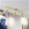 TaleTre Faretto di Illuminazione Moderna, Ottone Opaco, Apparecchio di Illuminazione a Binario a LED Oro Illuminazione a Binario in Ottone Dorato con Testa Girevole Faretto da Incasso a Soffitto(3-lig