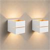 SSC-LUXon KOURA Lampada da parete indiretta per interni bianchi con fessura per la luce - Lampada da parete Gold Design Up Down lampada per 1 lampadina G9 LED illuminazione da parete per scale,