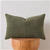 FDTERN Federe Cuscini Verde Oliva 35x55 per Divano in Velluto a Coste Moderno Morbido Motivo a Croce Decorativa Copricuscini con Cerniera Invisibile per Divano Camera da Letto