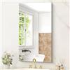 KOCUUY Specchio da bagno rettangolare senza cornice, specchio da parete 50x80 cm, specchio con vetro infrangibile, riflessione HD, design moderno, adatto per bagno