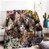 BNREDA Coperta con motivo di gatti, simpatici animali, morbida coperta in pile di flanella, per bambini e adulti (Gatti-4, 130x150cm)