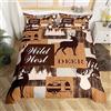 Homemissing Western DeerComforter - Set di biancheria da letto per ragazzi e ragazze, con copripiumino e 1 federa per letto singolo