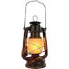 Mayhug Lanterna Vintage Ricaricabile a LED con Batteria per Campeggio, Lanterna Retrò da Tempesta, Lampada da Tavolo Senza Fili per Esterni, Luce a Fiamma Realistica, Lampada a Olio da Appendere con