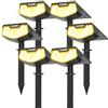 SUNNMO 6 Pezzi Faretti Solari a LED da Esterno, Lampade Luci Solari da Giardino Potenti 3 Modalità 32 LED IP65 Impermeabile Luce Faretto LED da Esterno Solare per Giardino Piante Albero Luce Calda