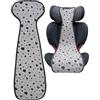 HECKBO Coprisedile estivo antitraspirante per bambini - per passeggino - cuori grigi - gruppo 2/3 - tappetino per seggiolino auto - per bambine e bambini
