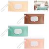 VOSSOT Borsa Salviettine Umidificate Set 4 Pezzi Porta Salviette Dispenser Salviettine Riutilizzabile Impermeabile Ermetico Senza BPA Compatto Ecologico Pratico per Viaggio Casa Auto Passeggino Famiglia