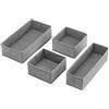 Whitmor Organizer per cassetti, tessuto non tessuto, grigio tratteggiato, 4 pezzi (confezione da 1)