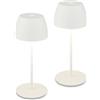 BRILONER - Set di 2 mini lampade da tavolo LED senza fili IP44 con touch, dimmerabili in modo continuo, batteria e sorgente luminosa sostituibili, lampada da scrivania senza fili, 8x20 cm, bianco
