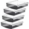 TUKA-i-AKUT 4X 3,5L Cassetti Sotto Scrivania, 24x21x8cm Autoadesivo Nascosta Cassetto Sottostruttura, Scatola di Portaoggetti per Scrivania/Mobile/Libreria/Mobile da Cucina ecc. 4 Unità Nero TKD8605