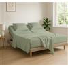 Cottingon Flex Top - Lenzuola per letto king size, 100% cotone egiziano, 400 fili, per letto matrimoniale (4 pezzi), salvia
