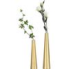 Vixdonos Set di 2 vasi da fiori in metallo dorato da 10,5/21,6 cm, per centrotavola per matrimoni, decorazioni per la casa (oro)