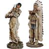Touch of Class Majestic Tradition - Set di 2 statuette dei nativi americani multicolori, decorazione da tavolo per mensola, capo tribale, donna, stile sud-occidentale, per soggiorno, scrivania da