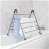 BLACK+DECKER BLACK + DECKER Stendibiancheria da bagno estensibile, due colori, rotazione regolabile, 10 barre con 5,6 m di spazio totale di asciugatura, pieghevole per una conservazione compatta, grigio (63219,