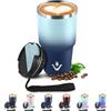 JAPORIA Bicchiere Termico 600ml 20oz, Tazza Termica con Doble Pared Reutilizable, Borraccia Termica in Acciaio Inox, sin BPA, Tazza da Viaggio per Caffe, Termos Caffè para Viajes, Oficina, Deporte, Escuela