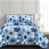 Lush Decor Leah - Set copripiumino reversibile, 3 pezzi, colore: Blu navy e bianco, Full Queen