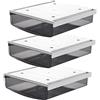TUKA-i-AKUT 3X 3,5L Cassetti Sotto Scrivania, 24x21x8cm Autoadesivo Nascosta Cassetto Sottostruttura, Scatola di Portaoggetti per Scrivania/Mobile/Libreria/Mobile da Cucina ecc. 3 Unità Nero TKD8605