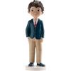 dekora - Figura Decorativa per la Prima Comunione di Bambino con cravatta - Realizzata in Resina - Decorazione per Torte - Altezza 16 cm - Design Dettagliato - Adatto al Contatto Alimentare