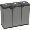 Adventa: Mobile Portasacco Tris per Raccolta differenziata in Plastica, Facile da Montare, Modular System, adatto a Sacchi da 80-110 L, 102L x 38P x 87H cm