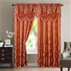 Elegant Comfort Aurora - Set di 2 tende effetto jacquard con mantovana attaccata, 137 x 213 cm, colore: Rosso ruggine
