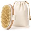LAC FOR YOU Spazzola Corpo a Secco Setole Naturali per Dry Brushing - Spazzola Anticellulite, Esfoliazione e Massaggio, Stimola la Circolazione e Rinnova la Pelle