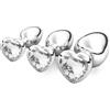 Qullmartle 3 Pezzi Anal Butt Plug,S+ M+ L Set Sex Toy,con Lusso Cuore Forma diamante di per uomo donna Principianti Giocattoli del Sesso (bianco)