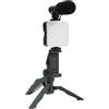 YPBEW treppiede per Vlog del telefono include luce LED stabile sul treppiede e un microfono direzionale per i creatori Strumento Vlog iniziale per telefono