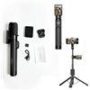 YUEHISY Treppiede per Selfie Stick Estensibile da 67 Pollici, Monitor Wireless da 2,4 Pollici, Schermo 1080P per Streaming Live, Treppiede per Telefono con Display Integrato