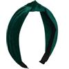 ZOONAI Cerchietto per capelli da donna e ragazza, in velluto, con nodo, ampio, grazioso, antiscivolo, con nodo morbido, per compleanni, Natale, feste, accessori per capelli (verde)
