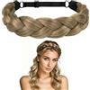 YASQZ Fascia Capelli Intrecciata per Donna a 3 Trecce - Cerchietto Intrecciato, Fascia Testa, Capelli Finti Treccia - Regolabile e Larga (3cm) per Oktoberfest, Dirndl, Matrimoni e Feste (H21-10H24B)