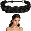 YASQZ Fascia Capelli Intrecciata per Donna a 3 Trecce - Cerchietto Intrecciato, Fascia Testa, Capelli Finti Treccia - Regolabile e Larga (3cm) per Oktoberfest, Dirndl, Matrimoni e Feste (H21-1B)
