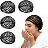 TNSLAND Cuffia per Dormire Nera Set 4 Pezzi - Bonnet Morbido E Traspirante, Cuffia Capelli Notte Anticrespo E Riutilizzabile, Fascia Elastica per Sonno, Viaggio E Doccia