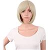 MapofBeauty 12 Pollice Corto BOB Donna Side Frange Parrucche (Biondo)