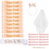 AuFiiy Accessori per Addio al Nubilato per Bride Tribe, Set con Fascia Bride to Be, Fasce Team Bride, Braccialetti, Cerchietto Sposa e Velo per Festa di Addio al Nubilato 24pcs