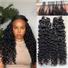 walnut hair Extension di capelli umani all'uncinetto con piume per intrecciare sciolte onde d'acqua senza nodi, pre-separate, trecce vergini birmane, capelli ricci invisibili, per donne nere, 35,6 cm, 120 g