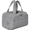 bagsmart Borsa da viaggio leggera, grande, larga, aperta, da donna, con manico per accessori, essenziali, articoli da toeletta, grigio.